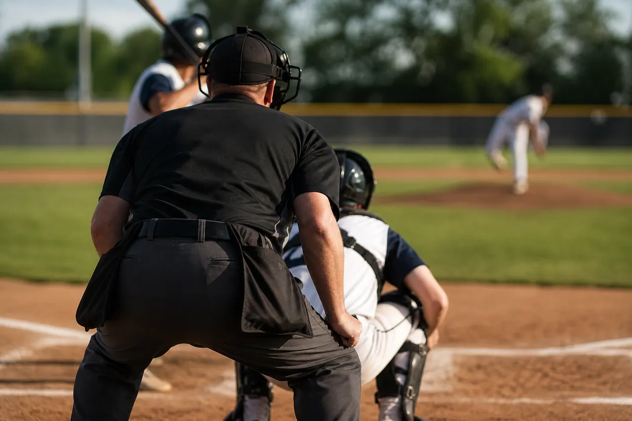 Un juge de baseball derrière le marbre