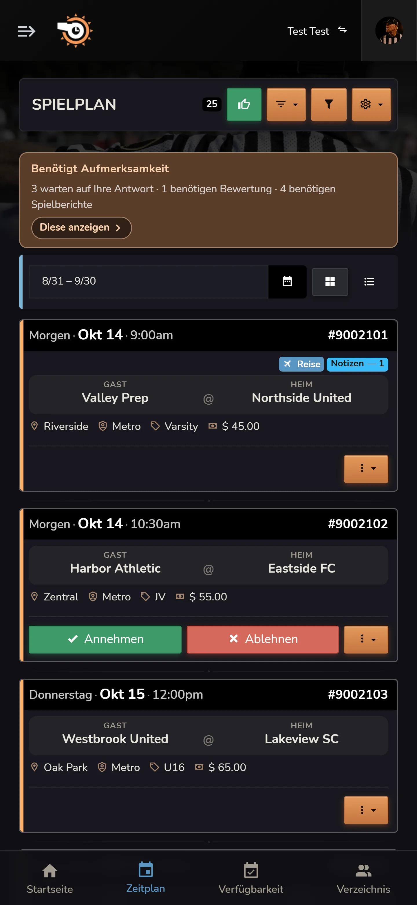 Personalr Horizon Staff Scheduler-Ereignisplan mit Annehmen und Ablehnen