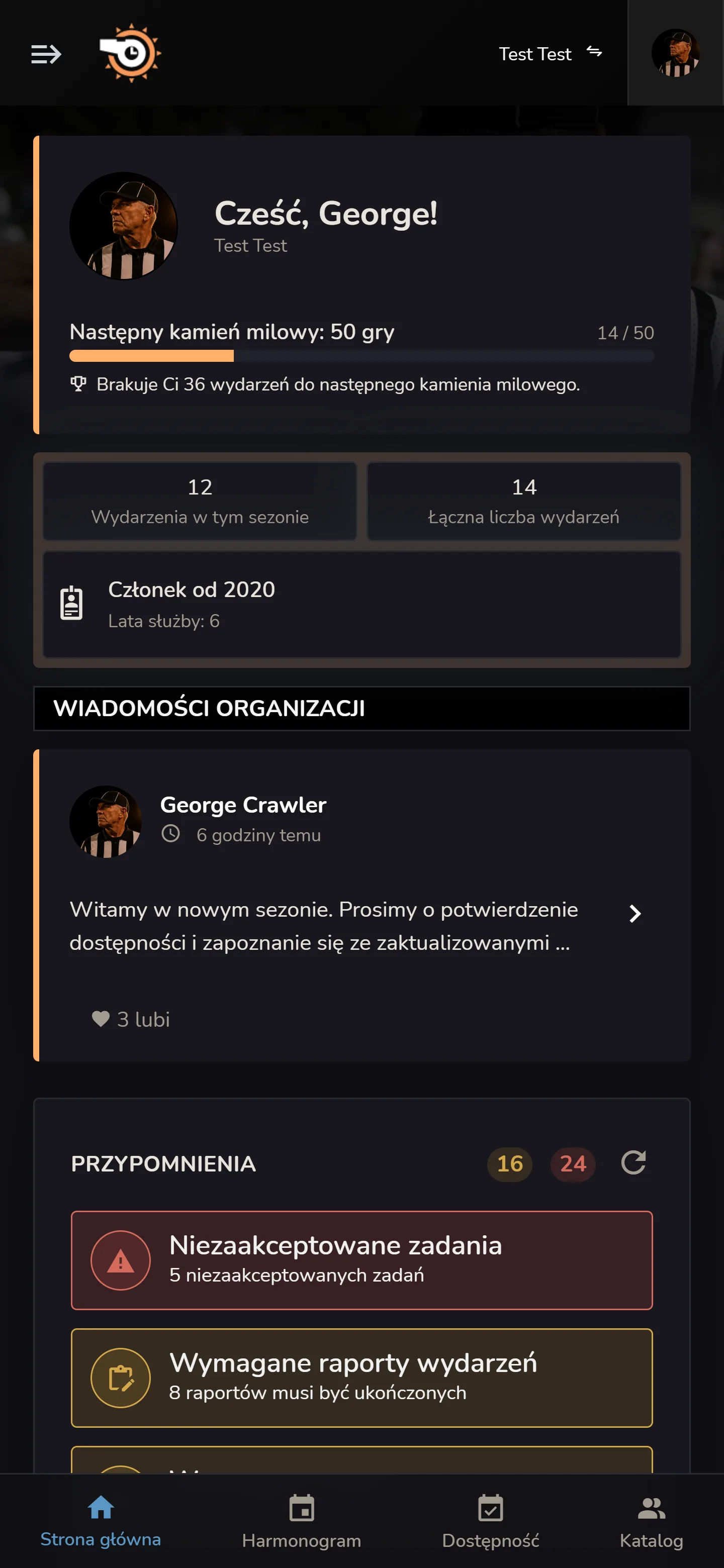 Strona główna członków Horizon Staff Scheduler na telefonie