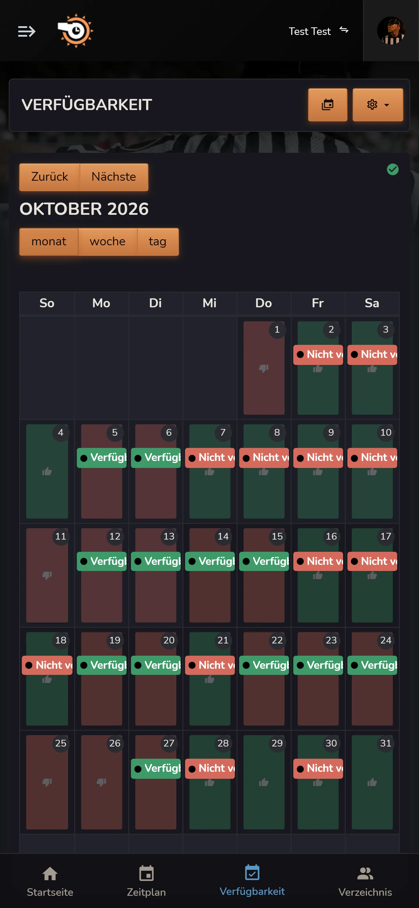 Horizon Staff Scheduler-Mobilverfügbarkeitskalender